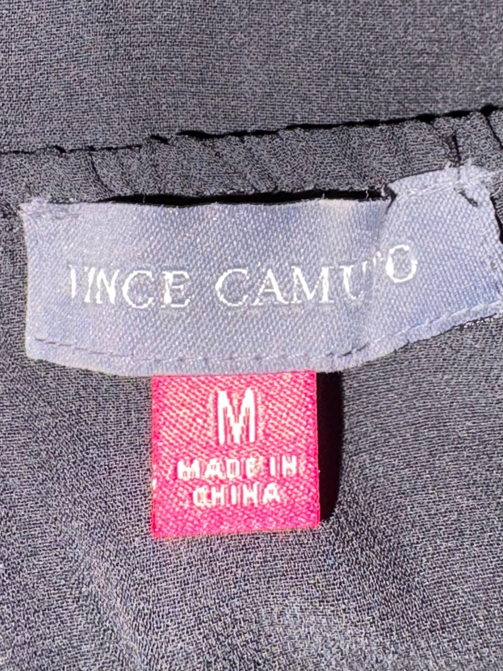 Vince Camuto Size Medium Black Top with Gold Accents - Picture 4 of 4